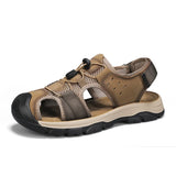 Men's Elastic Reel Leather Slippers