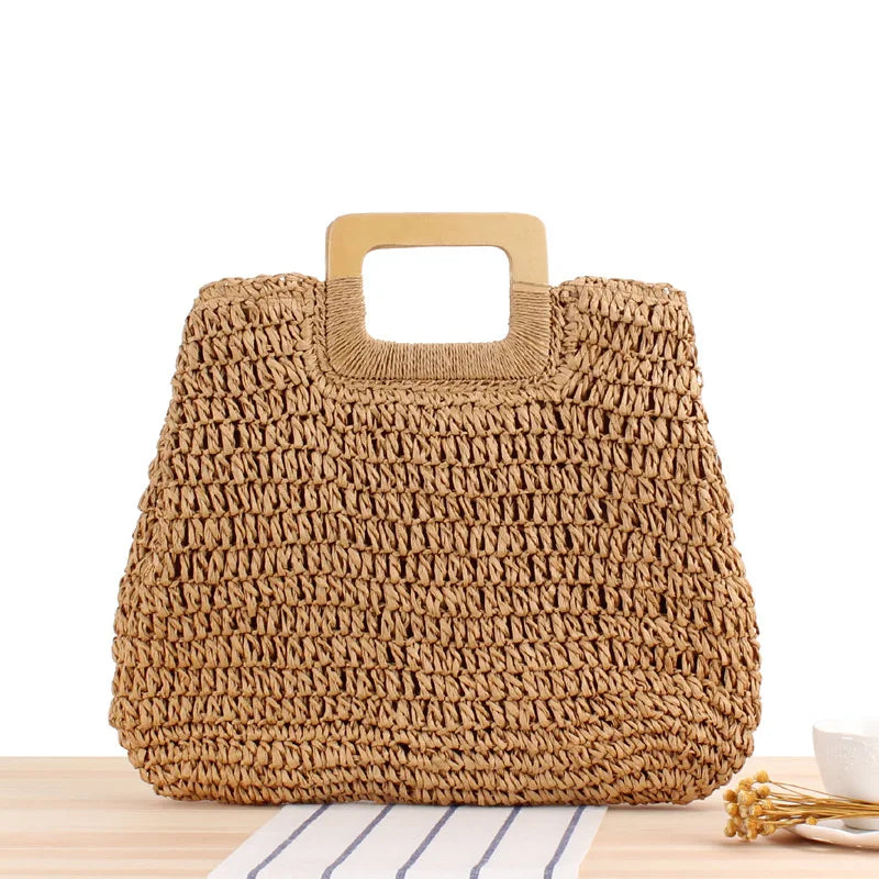 Women’s Handwoven Straw Casual Tote Bag
