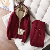 Women’s Plush Hooded Sports and Leisure Set