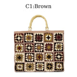 Women’s Handmade Crochet Square Tote Bag