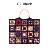 Women’s Handmade Crochet Square Tote Bag