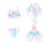 Girls’ Mermaid Tail 3-Piece Swimsuit Set