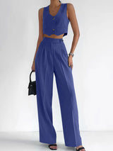 Women’s Canvas Sleeveless Vest Set