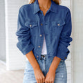 Women Long Sleeved Casual Denim Jacket for autumn season