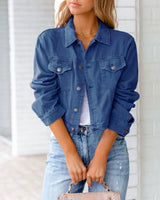 Women Long Sleeved Casual Denim Jacket for autumn season