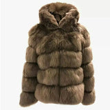 Women’s Plus Size Faux Fur Fox Jacket
