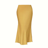 Elegant Solid Midi Skirt