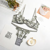 Transparent Floral Underwear Set