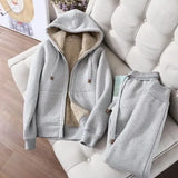 Women’s Plush Hooded Sports and Leisure Set