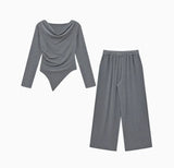 Loose Straight Leg Pants Set