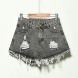 High-Waisted Stretch Denim Shorts