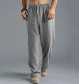 Men's Casual Linen-Style Polyester Pants