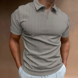 Men's Casual Polo Shirt with Zipper