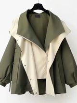 Women’s Hooded Spliced Loose Waist Coat