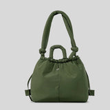 Quilted Nylon Drawstring Shoulder Bag