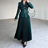 Long Sleeved Set with Midi Skirt