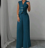Women's V-Neck Sleeveless 2-Piece Set
