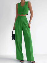 Women’s Canvas Sleeveless Vest Set