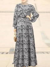 Waist-Cinched Long Dress