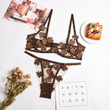 Transparent Floral Underwear Set