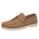 Men’s Faux Suede Floral Slip-On Loafers
