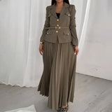 Long Sleeved Set with Midi Skirt
