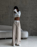 Women's White High-Waist Pants