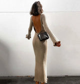 Women’s Backless Knitted Maxi Dress