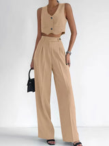 Women’s Canvas Sleeveless Vest Set
