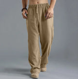 Men's Casual Linen-Style Polyester Pants