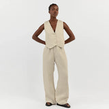 Women’s Cotton Linen Two-Piece Set