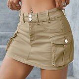 Slim Fit Denim Skirt with Pockets
