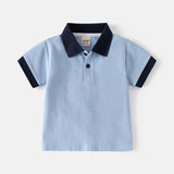 Short Sleeve Solid Color Polo Shirt for Boys