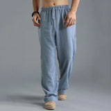 Men's Casual Linen-Style Polyester Pants