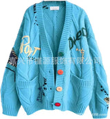 Women’s Oversize V-Neck Knitted Cardigan