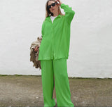 Women’s Corduroy Wrinkled 2-Piece Set