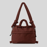 Quilted Nylon Drawstring Shoulder Bag