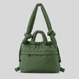 Quilted Nylon Drawstring Shoulder Bag