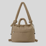 Quilted Nylon Drawstring Shoulder Bag