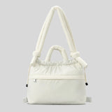 Quilted Nylon Drawstring Shoulder Bag