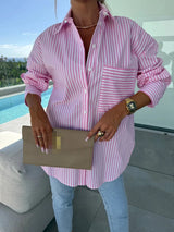 Women's Lapel Plaid Casual Shirt
