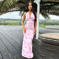 Women's V-Neck Sleeveless Printed Dress