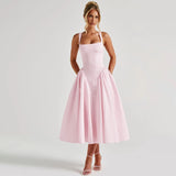 Women's Elegant Sleeveless Plaid Dress