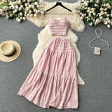 Women’s V-Neck Crop & High-Waist Skirt Set