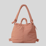 Quilted Nylon Drawstring Shoulder Bag