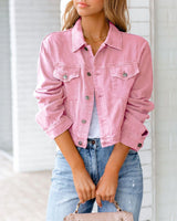 Women Long Sleeved Casual Denim Jacket for autumn season
