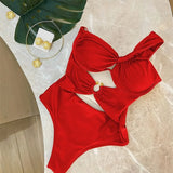 Women's One-Shoulder Hollow-Out Bikini
