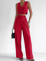 Women’s Canvas Sleeveless Vest Set