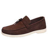 Men’s Faux Suede Floral Slip-On Loafers