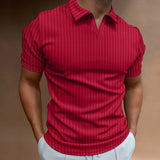 Men's Casual Polo Shirt with Zipper